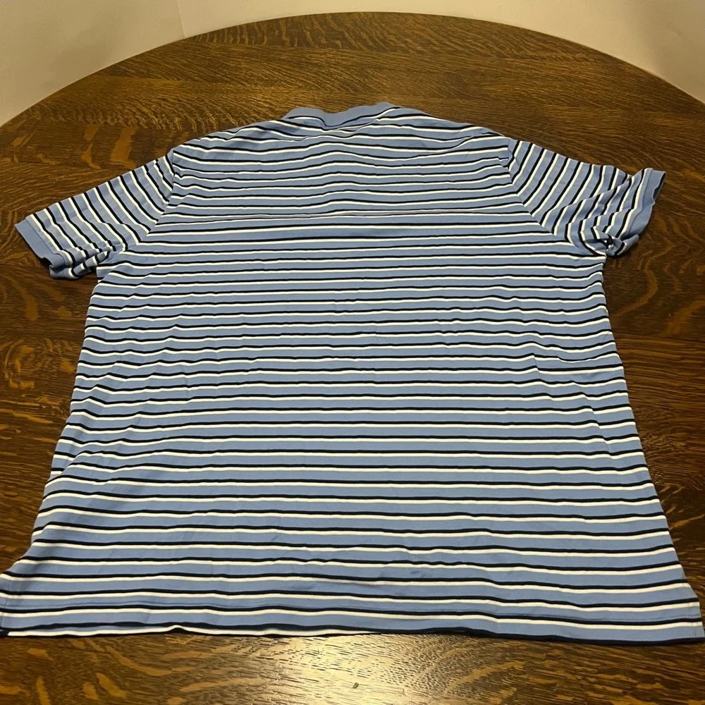 Polo Ralph Lauren Polo Shirt Mens XL Blue Stripe Classic Fit Short Sleeve Cotton
